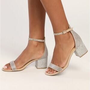 🎄2/$10🎄[H274] Lulus Women's 'Harper' Rhinestone Ankle Strap Heels